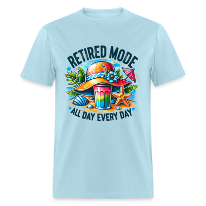 Retired Mode T-Shirt (All Day Every Day) - powder blue