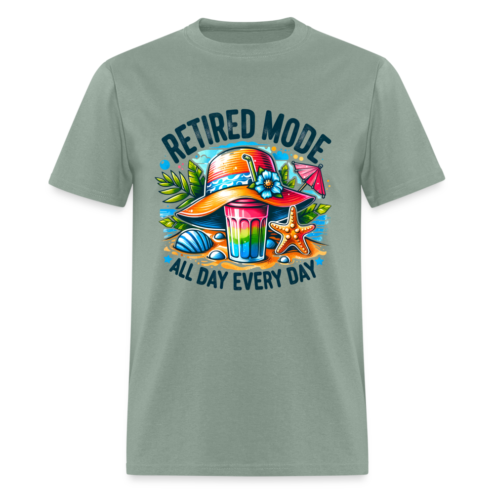 Retired Mode T-Shirt (All Day Every Day) - sage