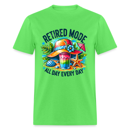 Retired Mode T-Shirt (All Day Every Day) - kiwi