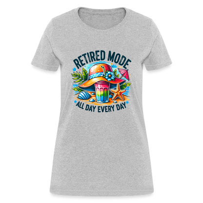 Retired Mode Women's Contoured T-Shirt (All Day Every Day) - heather gray