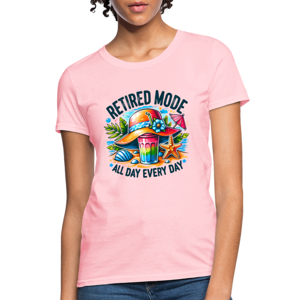 Retired Mode Women's Contoured T-Shirt (All Day Every Day) - pink