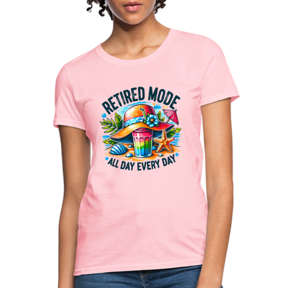 Retired Mode Women's Contoured T-Shirt (All Day Every Day) - pink