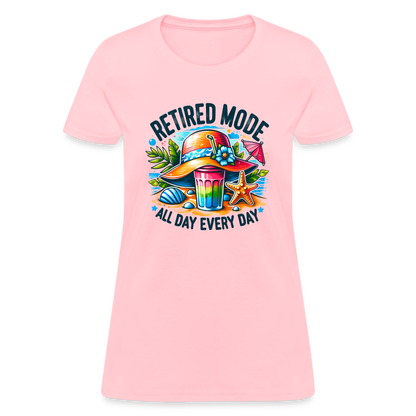 Retired Mode Women's Contoured T-Shirt (All Day Every Day) - pink