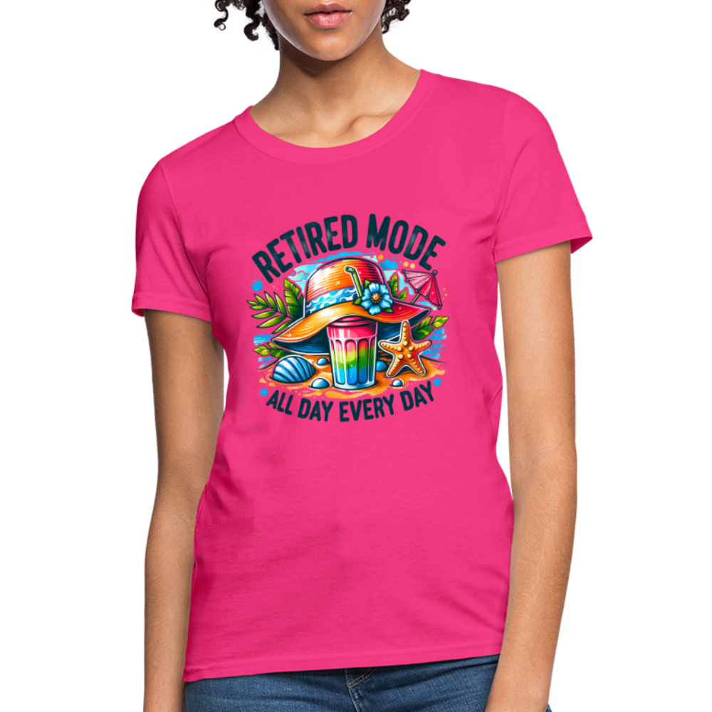 Retired Mode Women's Contoured T-Shirt (All Day Every Day) - fuchsia