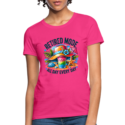 Retired Mode Women's Contoured T-Shirt (All Day Every Day) - fuchsia