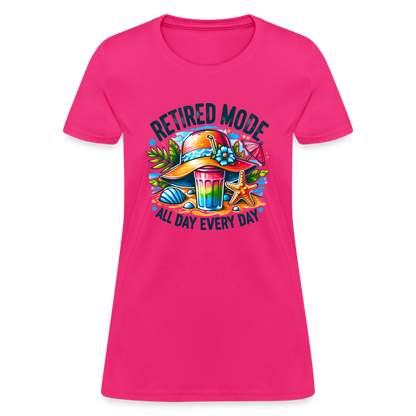 Retired Mode Women's Contoured T-Shirt (All Day Every Day) - fuchsia