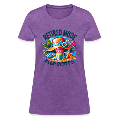 Retired Mode Women's Contoured T-Shirt (All Day Every Day) - purple heather