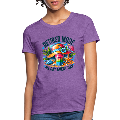 Retired Mode Women's Contoured T-Shirt (All Day Every Day) - purple heather