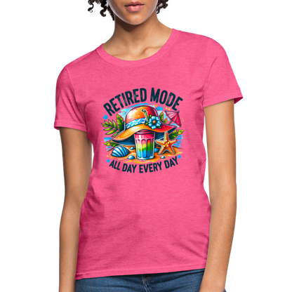 Retired Mode Women's Contoured T-Shirt (All Day Every Day) - heather pink