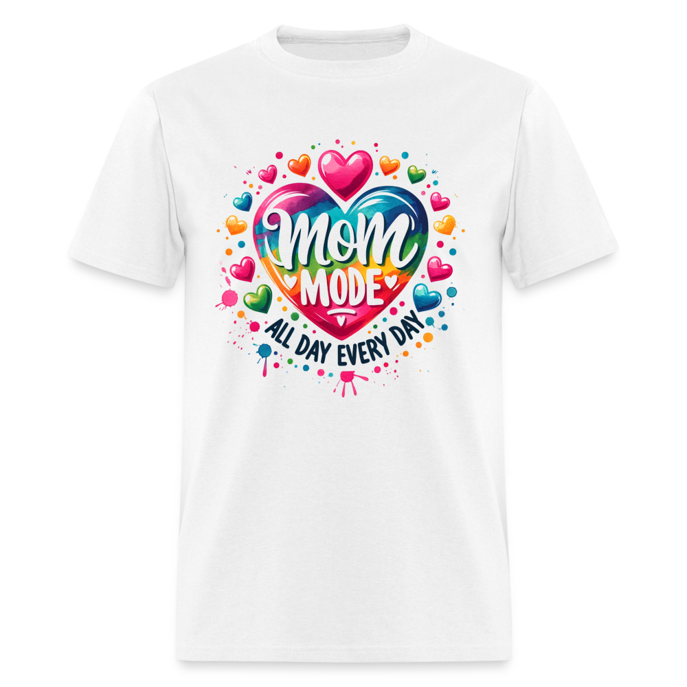 Mom Mode All Day Every Day T-Shirt - white