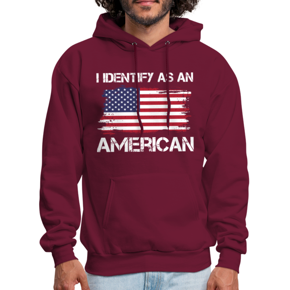 I Identify as an American Hoodie - burgundy