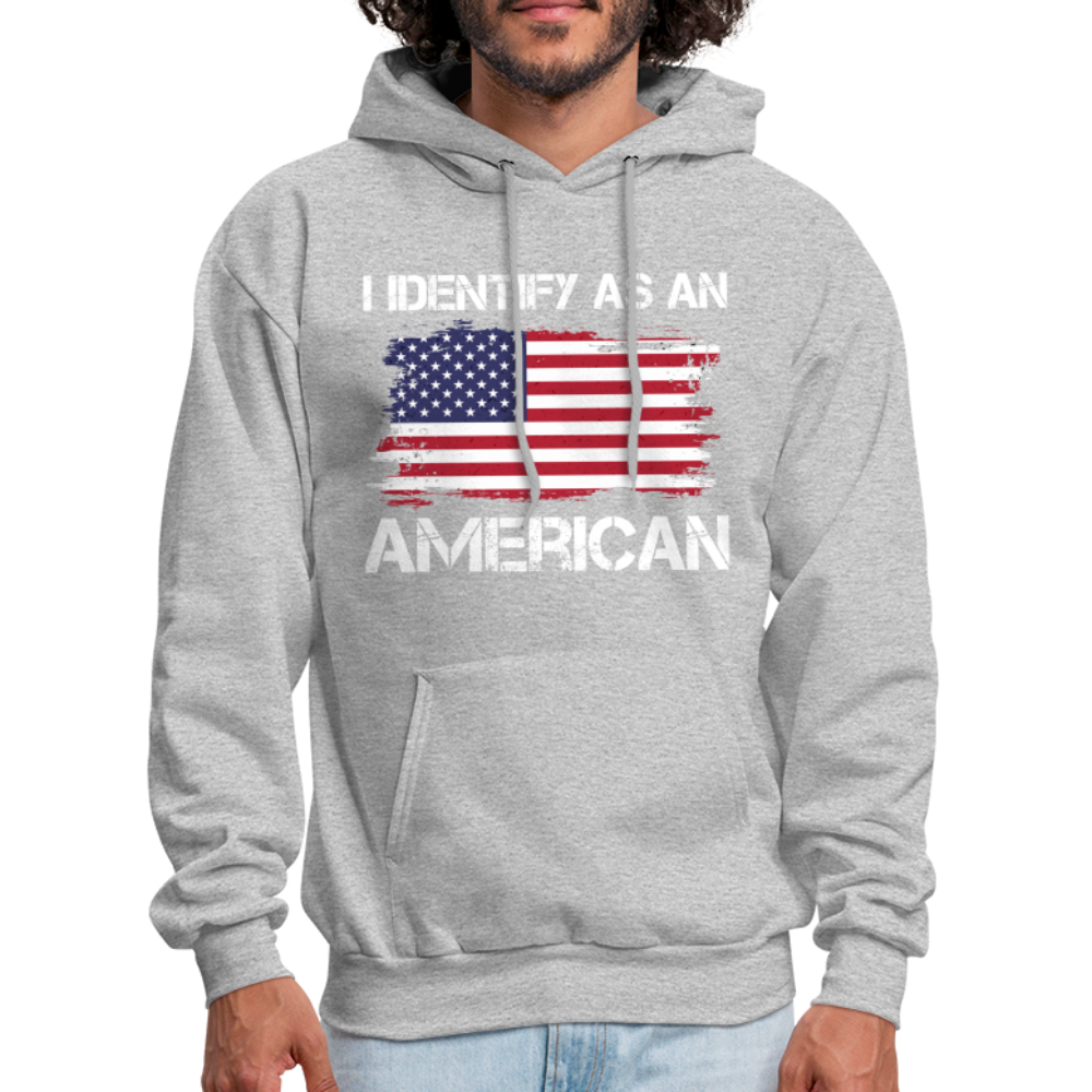 I Identify as an American Hoodie - heather gray