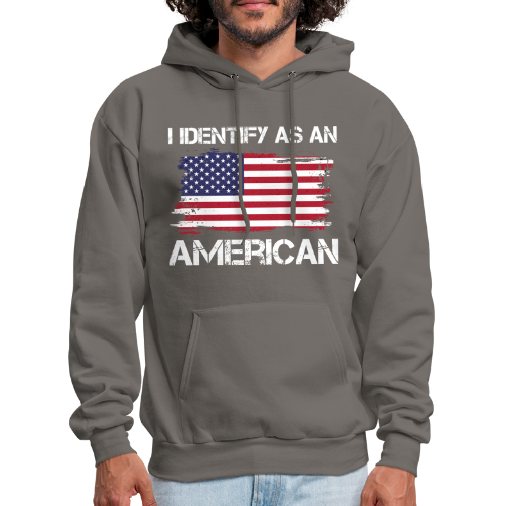 I Identify as an American Hoodie - asphalt gray