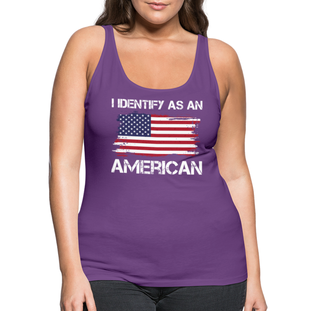 I Identify as an American Women’s Premium Tank Top - purple