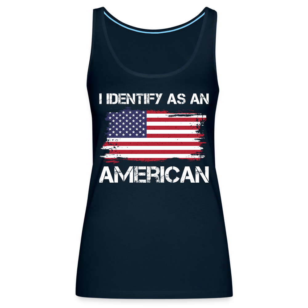 I Identify as an American Women’s Premium Tank Top - deep navy