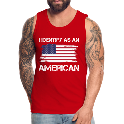 I Identify as an American Men’s Premium Tank Top - red