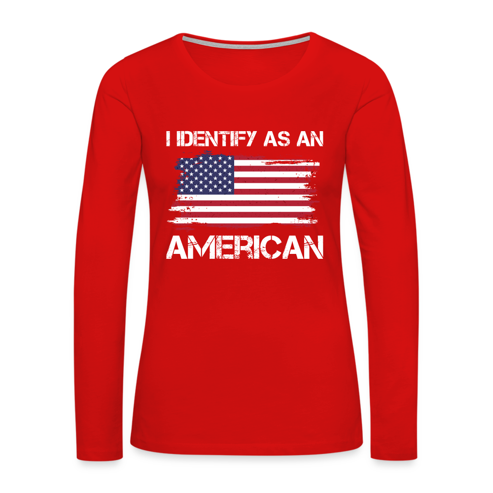 I Identify as an American Women's Premium Long Sleeve T-Shirt - red