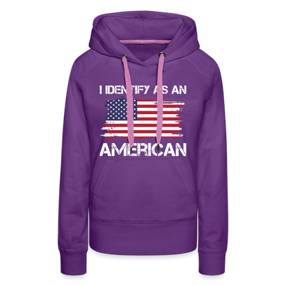 I Identify as an American Women’s Premium Hoodie - purple 