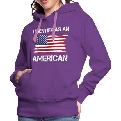 I Identify as an American Women’s Premium Hoodie - purple 