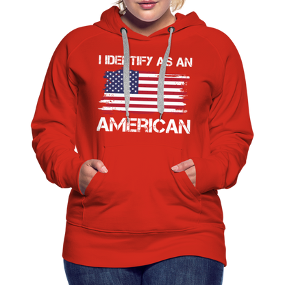 I Identify as an American Women’s Premium Hoodie - red