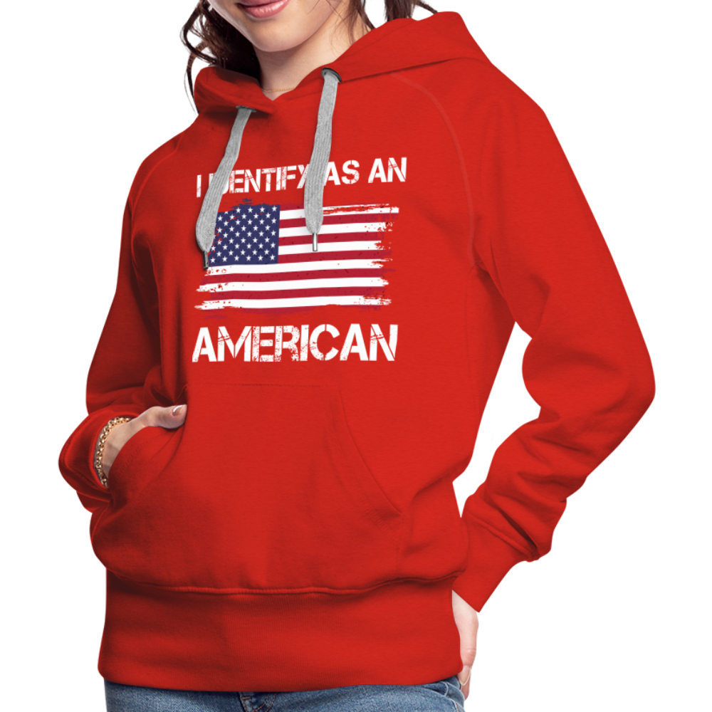 I Identify as an American Women’s Premium Hoodie - red