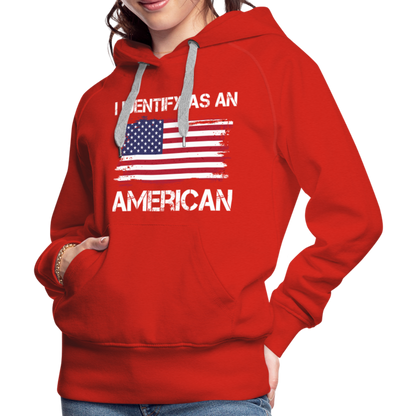 I Identify as an American Women’s Premium Hoodie - red