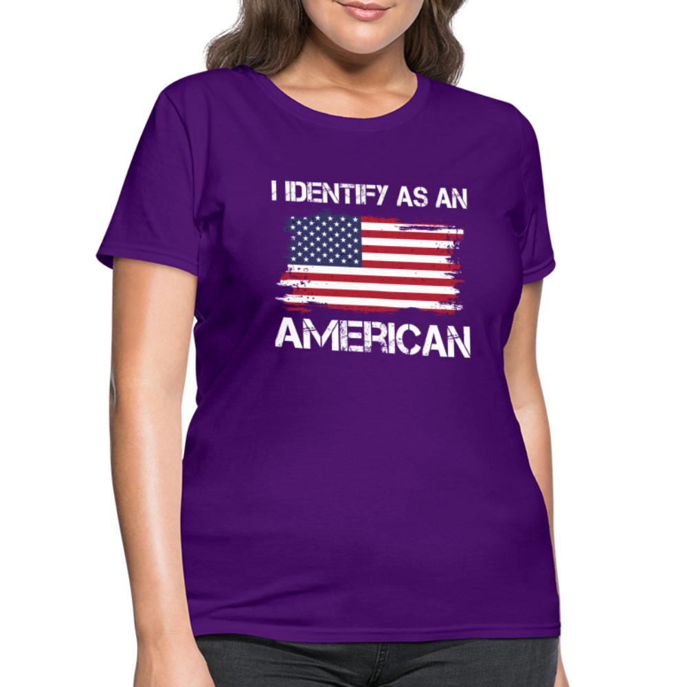 I Identify as an American Women's Contoured T-Shirt - purple