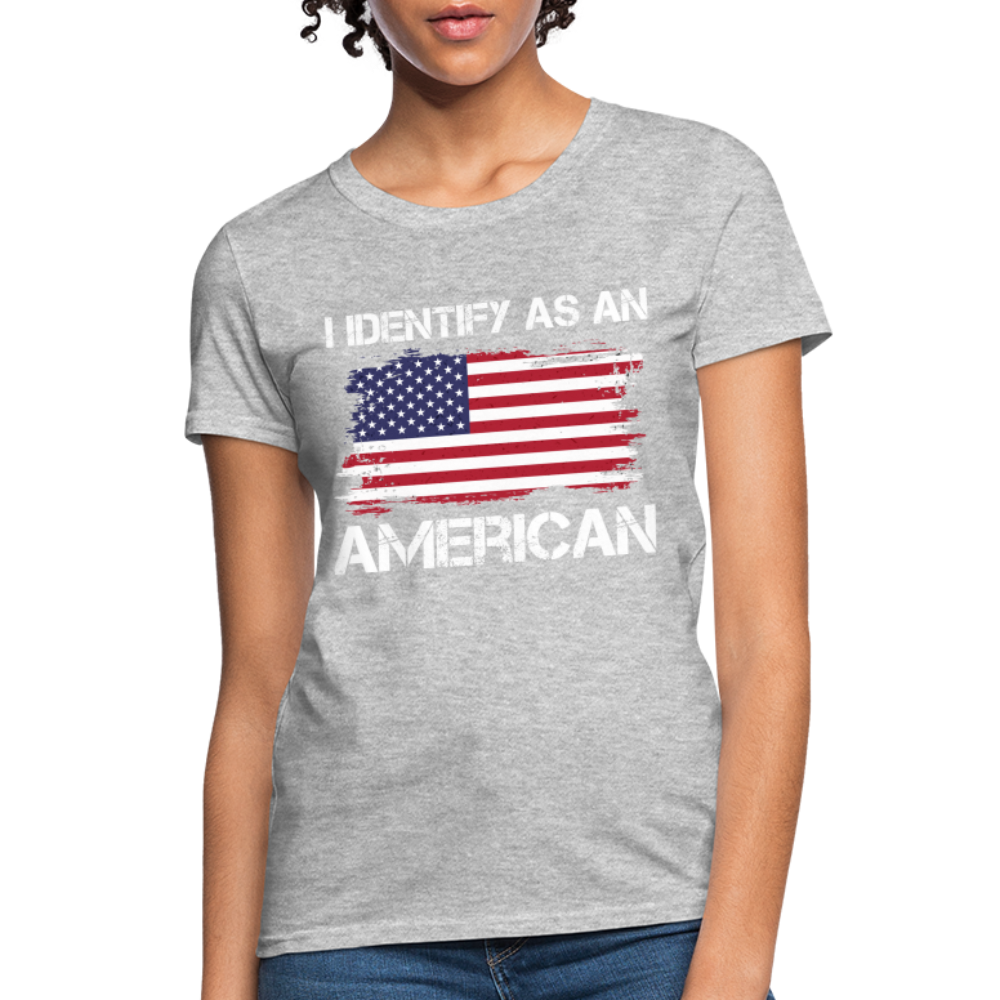I Identify as an American Women's Contoured T-Shirt - heather gray