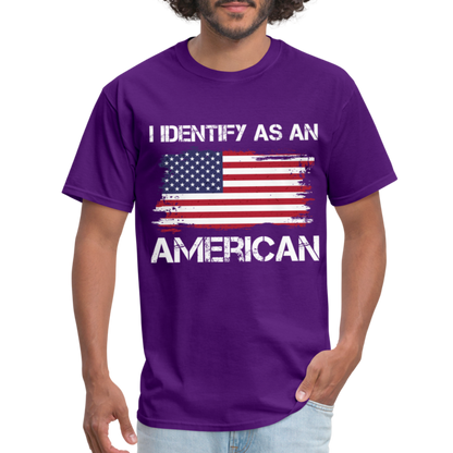 I Identify as an American T-Shirt - purple