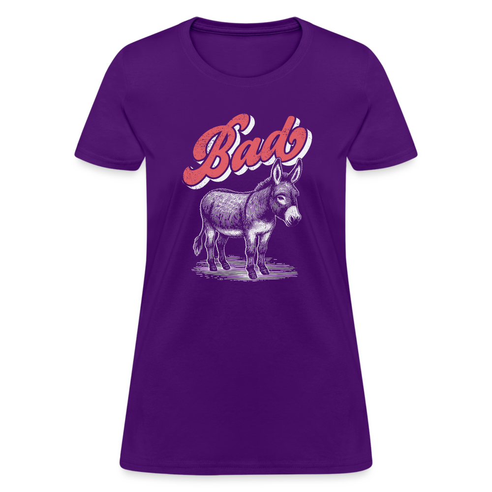 Funny Bad Ass (Donkey) Women's Contoured T-Shirt - purple