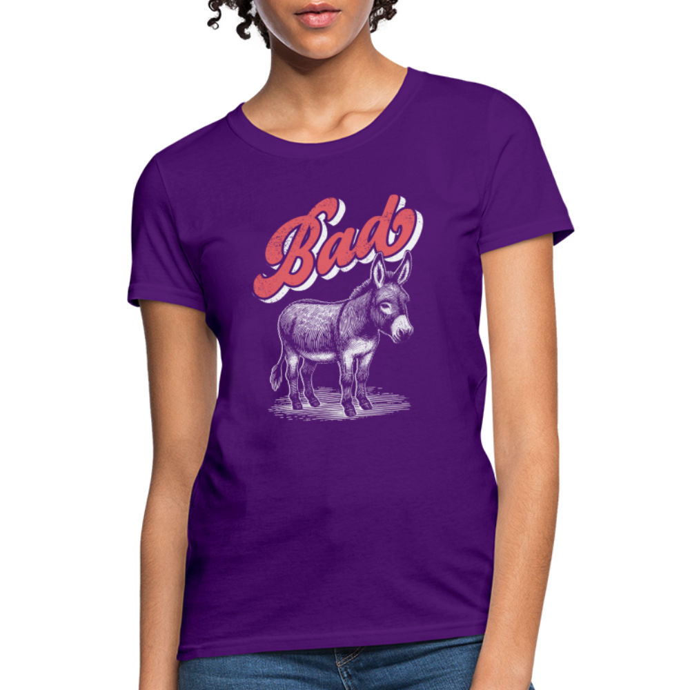 Funny Bad Ass (Donkey) Women's Contoured T-Shirt - purple