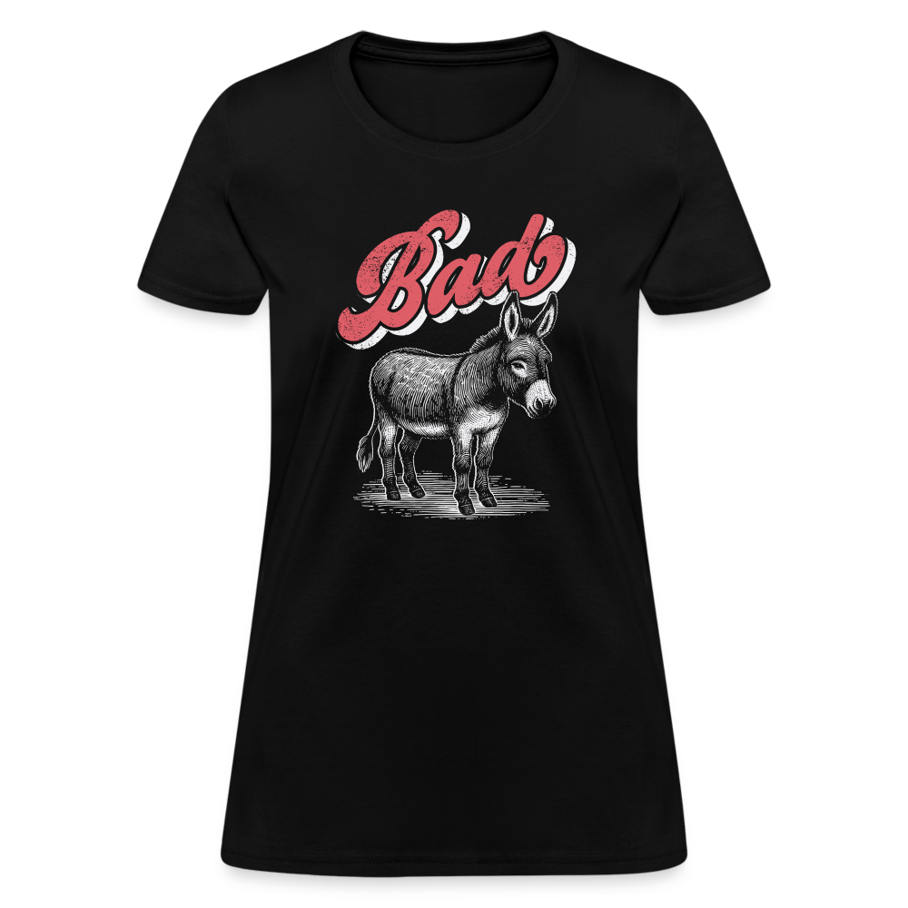 Funny Bad Ass (Donkey) Women's Contoured T-Shirt - black