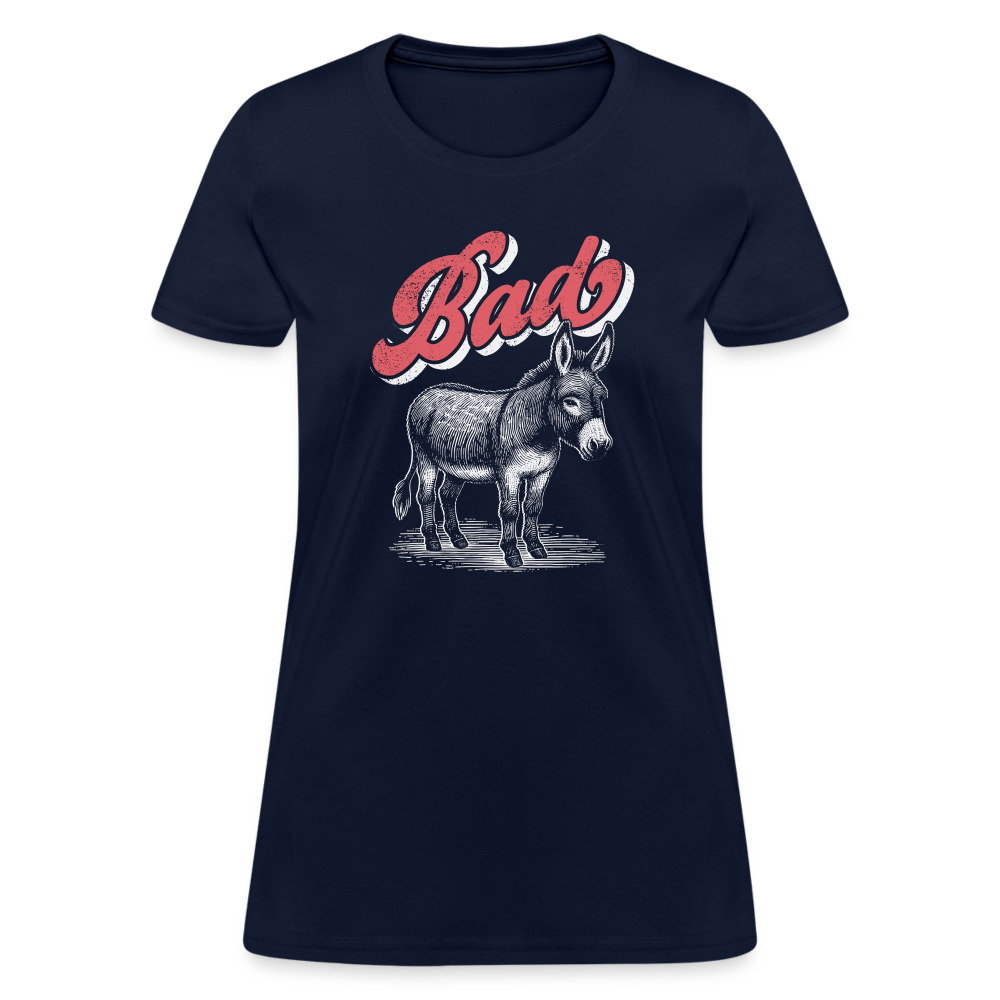 Funny Bad Ass (Donkey) Women's Contoured T-Shirt - navy