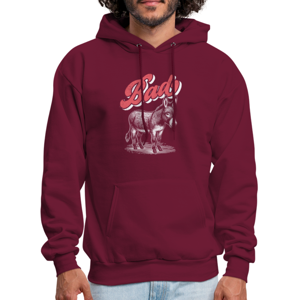 Funny Bad Ass (Donkey) Hoodie - burgundy