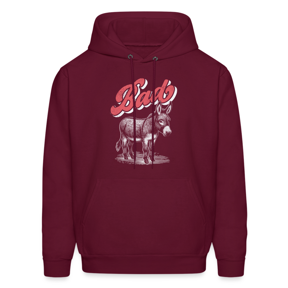 Funny Bad Ass (Donkey) Hoodie - burgundy