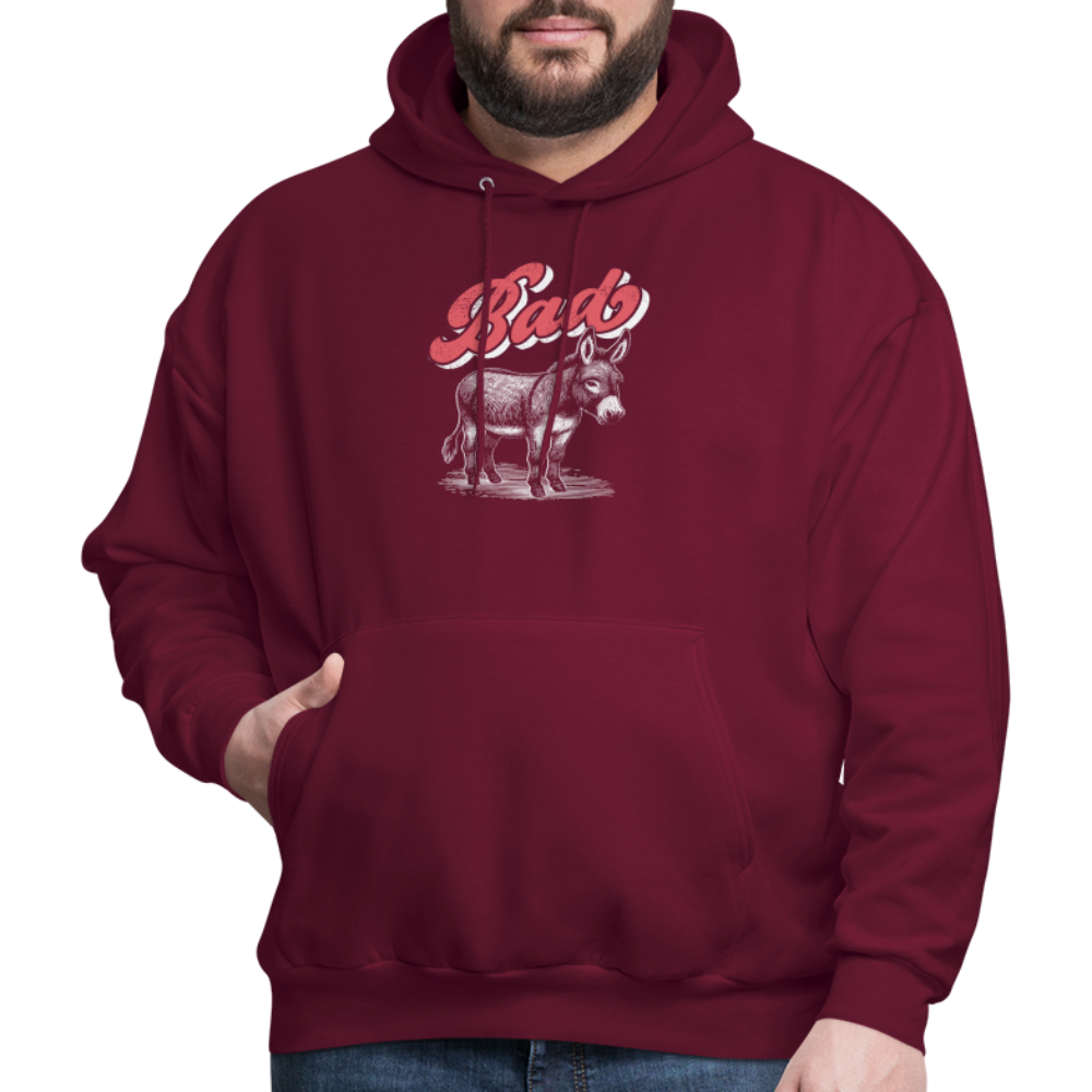 Funny Bad Ass (Donkey) Hoodie - burgundy