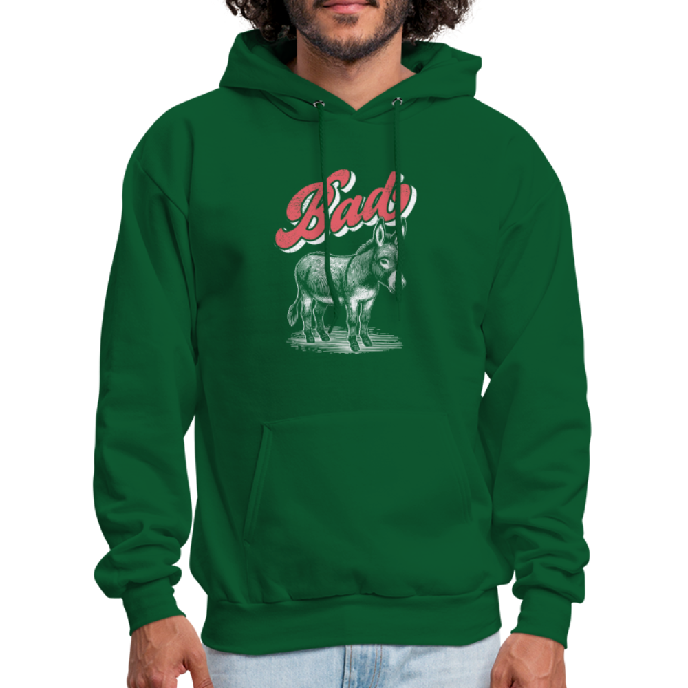 Funny Bad Ass (Donkey) Hoodie - forest green