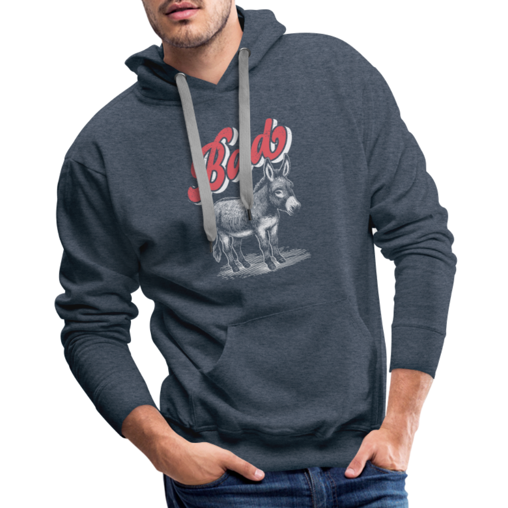 Funny Bad Ass (Donkey) Men’s Premium Hoodie - heather denim