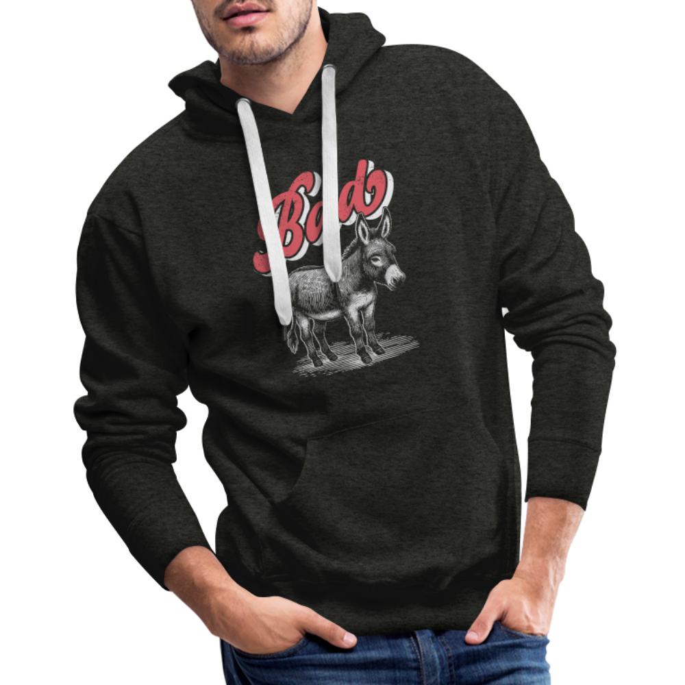 Funny Bad Ass (Donkey) Men’s Premium Hoodie - charcoal grey