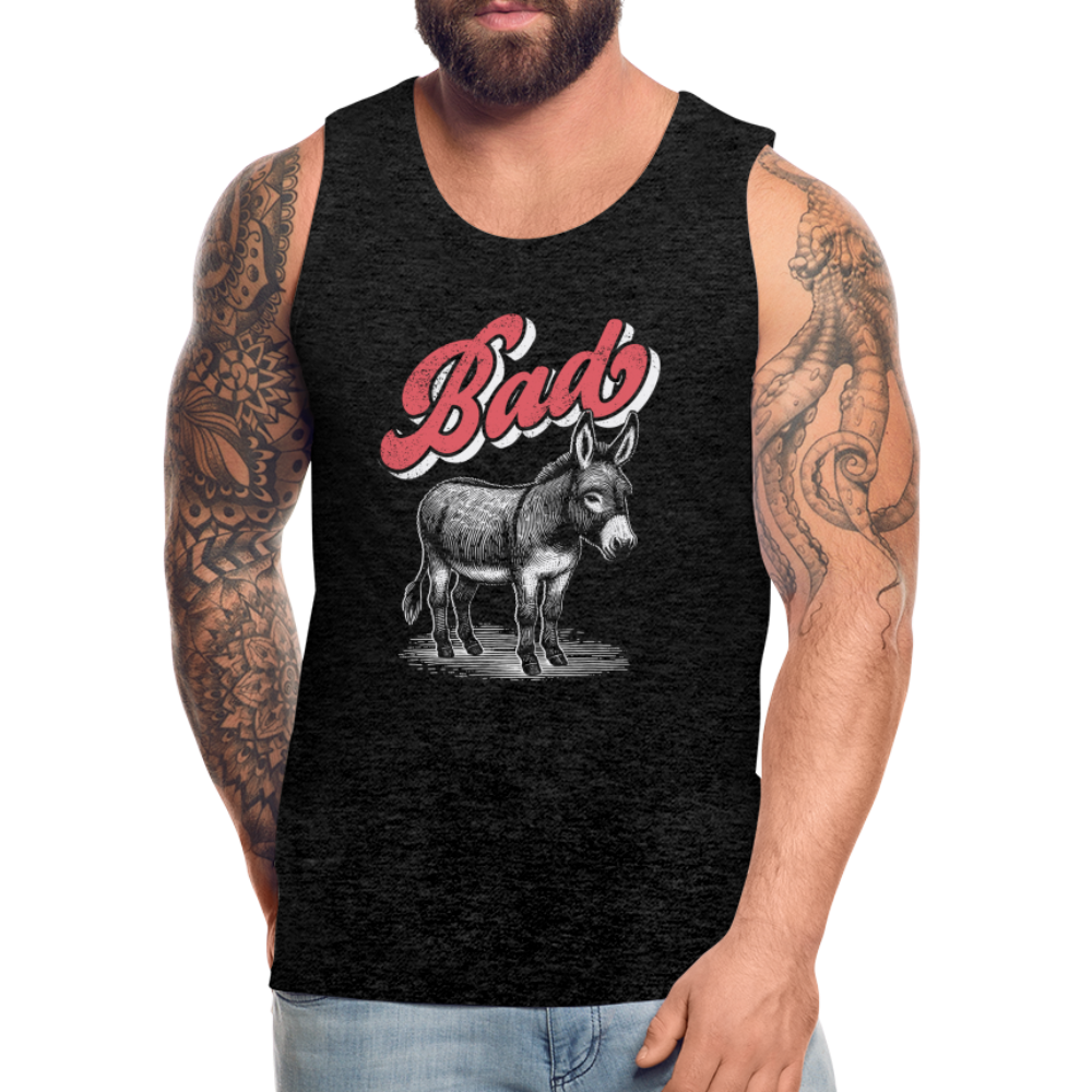 Funny Bad Ass (Donkey) Men’s Premium Tank Top - charcoal grey