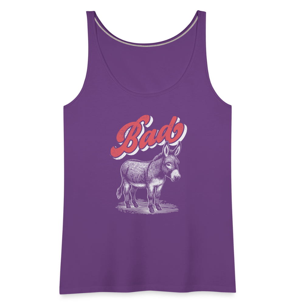 Funny Bad Ass (Donkey) Women’s Premium Tank Top - purple