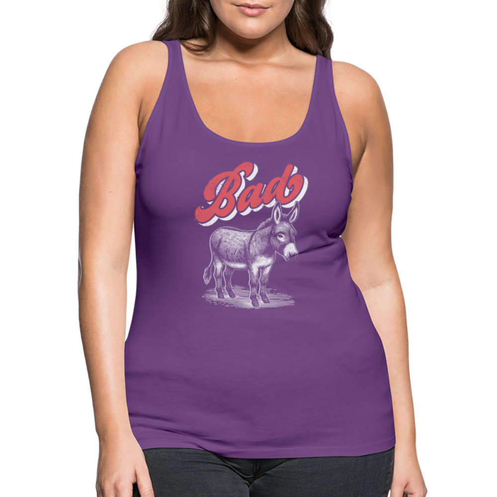 Funny Bad Ass (Donkey) Women’s Premium Tank Top - purple