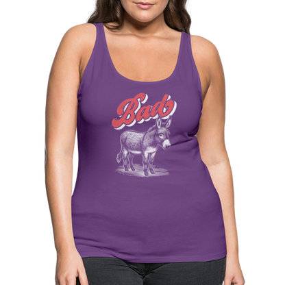 Funny Bad Ass (Donkey) Women’s Premium Tank Top - purple