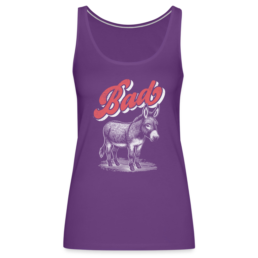 Funny Bad Ass (Donkey) Women’s Premium Tank Top - purple