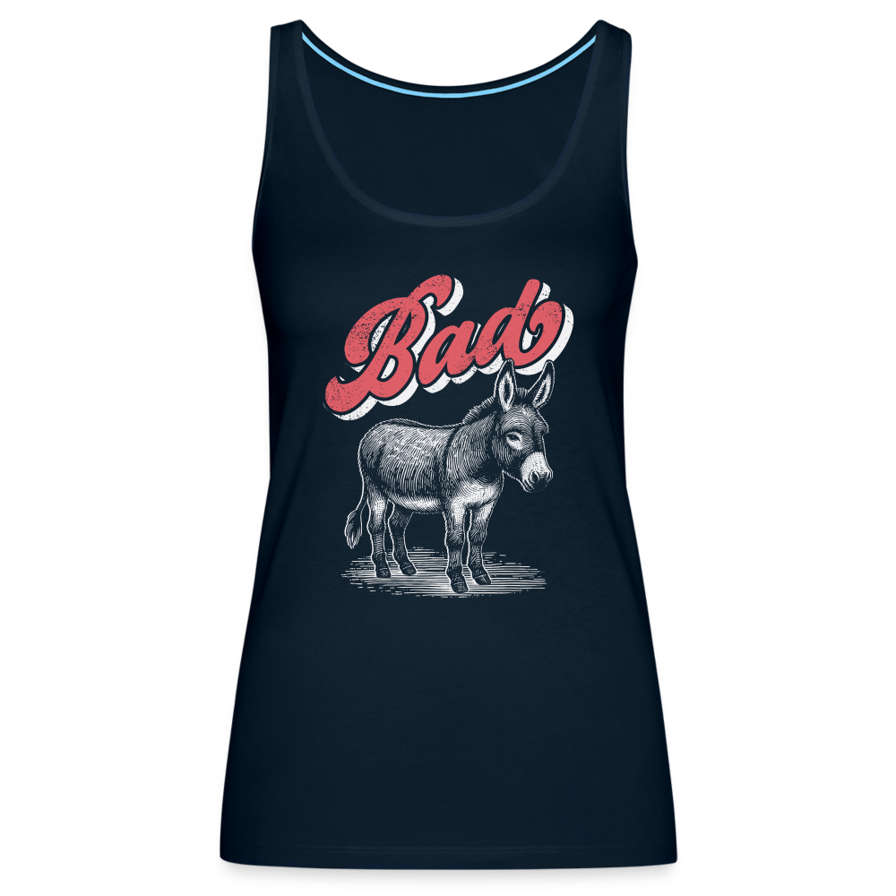 Funny Bad Ass (Donkey) Women’s Premium Tank Top - deep navy