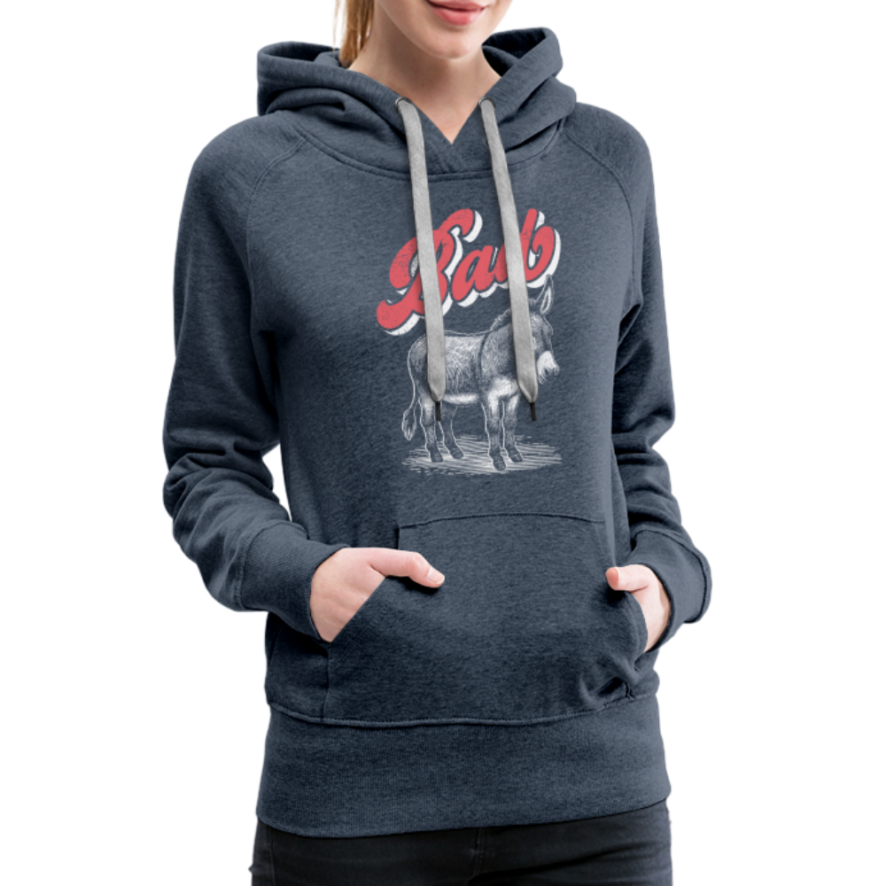 Funny Bad Ass (Donkey) Women’s Premium Hoodie - heather denim