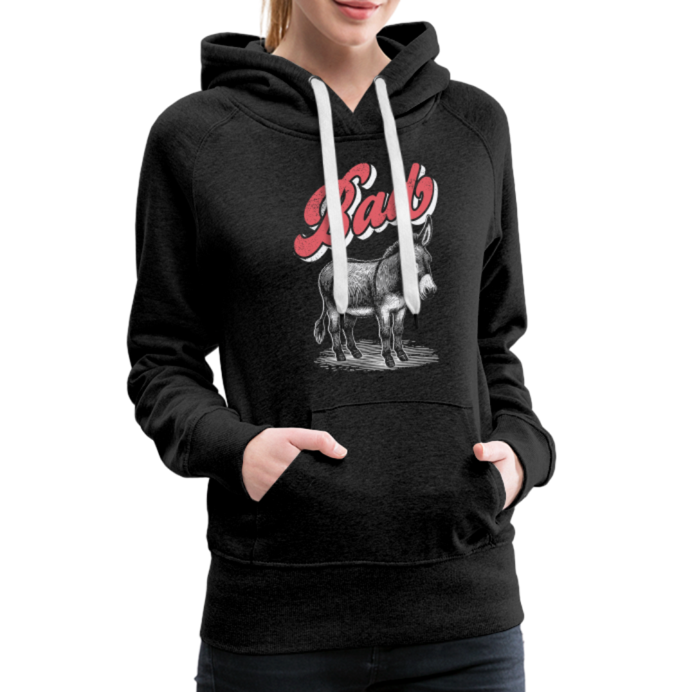 Funny Bad Ass (Donkey) Women’s Premium Hoodie - charcoal grey