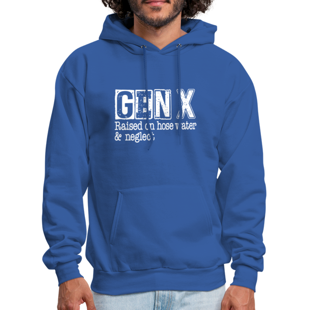 GEN X Hoodie (Raised on hose water & neglect) - royal blue
