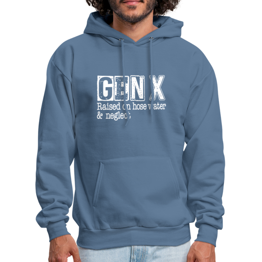 GEN X Hoodie (Raised on hose water & neglect) - denim blue