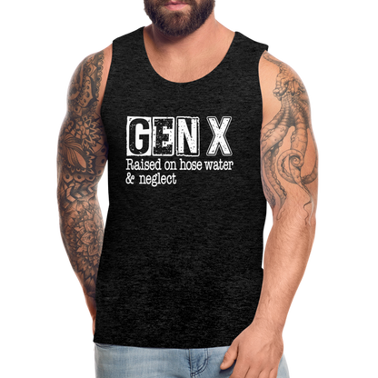 GEN X Men’s Premium Tank Top (Raised on hose water & neglect) - charcoal grey